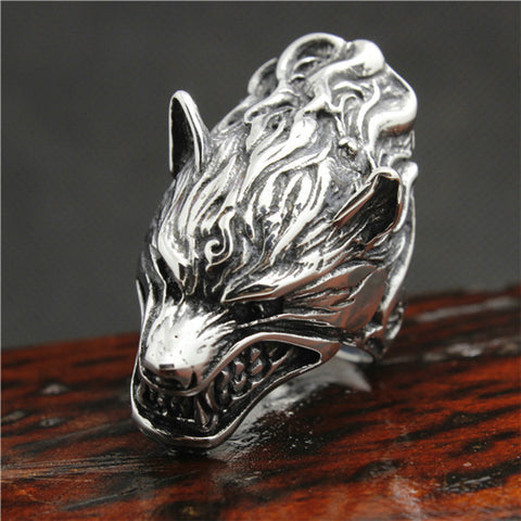 New Arrival 316L Stainless Steel Punk Murderous Wolf Mens Ring Cool Animal Wolf Ring - Wolfmall
